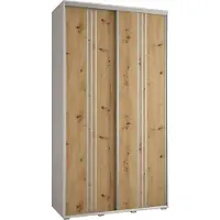 MEBLE KRYSPOL Davos 6 Schrank, zwei Türen - 235,2x130x45 cm - Weiß Artisan Silber
