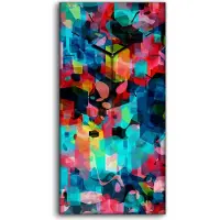 Coloray Wohnzimmer-Bild Leinwand Uhr 30x60 Foto geometrische 3d-formen Malerei - schwarze Hände