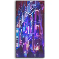 Coloray Wandbild Leinwand Bilder Wanduhr 30x60 Innen Nachtclub mit hellen Lichtern - weiße Hände