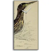 Coloray Wandbild Leinwand Bilder mit Uhr 30x60 Vögel Wild Tiere Zeichnung Kunst - weiße Hände