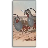 Coloray Wanduhr Uhr Wandbild Leinwand Geräuschlos 30x60 Vögel Wild Tiere Zeichnung Kunst - weiße Hände