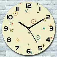 Coloray Wanduhr aus Glas Rund fi 30 Retro Kreise Quarz Deko Schlafzimmer Büro