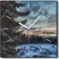 Coloray Uhr auf Leinwand 30x30 cm Wand Uhr Dekoration Wohnzimmer Segeltuch weiße Zeiger -Abstraktion Kunstkunst