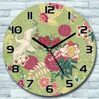 Coloray Wanduhr aus Glas Rund fi 30 Orientalische Seide Quarz Deko Schlafzimmer Büro