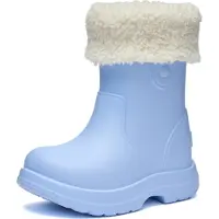 Ladeheid x Camminare Gummistiefel Kinder aus leichtem EVA warm gefüttert wasserdicht und sicher geführt durch rutschfeste Sohle ideal für kalte Tage und Schnee LA-CA-19 (HellBlau, 26/27 EU)