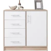 Dakar Kommode Sideboard Smart 90x40x83,5cm weiß Sonoma Eiche 1-türig