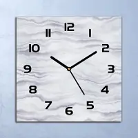Coloray Wanduhr Echt-Glas-Küchenuhr Stein Aquarell Quarz Lautlos 30x30 Deko Bilder