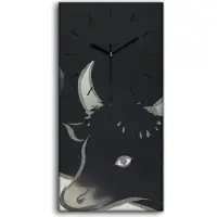 Coloray Dekor Leinwand Uhr Wandbilder 30x60 Gemälde Abstrakte Junge Tier Stier - schwarze Hände