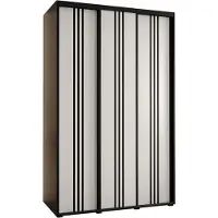 MEBLE KRYSPOL Davos 6 Schrank, drei Türen - 235,2x150x60 cm - Schwarz Weiß Schwarz