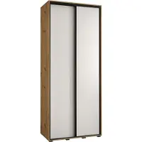 MEBLE KRYSPOL Davos 1 Schrank, zwei Türen - 235,2x110x45 cm - Artisan Weiß Schwarz