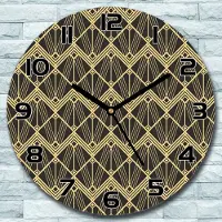Coloray Wanduhr aus Glas Rund fi 30 Abstrakte gold Kunst Quarz Deko Schlafzimmer Büro