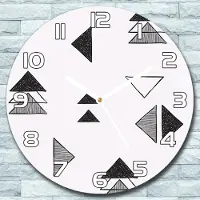 Coloray Wanduhr aus Glas Rund fi 30 Dreiecke Formen Quarz Deko Wohnzimmer Büro