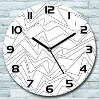 Coloray Wanduhr aus Glas Rund fi 30 Linien weiß schwarz Quarz Deko Schlafzimmer Büro