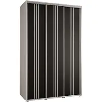 MEBLE KRYSPOL Davos 6 Schrank, drei Türen - 235,2x150x60 cm - Weiß Schwarz Silber