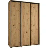 MEBLE KRYSPOL Cannes 1 Schrank mit 3 Schiebetüren - 205,2x170x60 cm - Artisan Artisan Schwarz