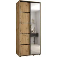 MEBLE KRYSPOL Cannes 5 Schrank mit 2 Schiebetüren - 205,2x100x45 cm - Artisan Artisan Schwarz