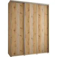 MEBLE KRYSPOL Davos 6 Schrank, drei Türen - 235,2x200x45 cm - Artisan Artisan Silber