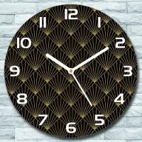 Coloray Wanduhr aus Glas Rund fi 30 Sonnenstrahlen gelb Quarz Deko Schlafzimmer Büro