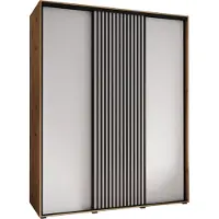 MEBLE KRYSPOL Sapporo 1 Schrank mit 3 Schiebetüren - 205,2x190x60 cm - Artisan Weiß Schwarz