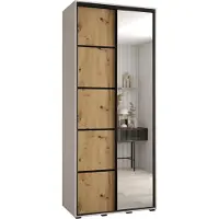 MEBLE KRYSPOL Davos 5 Schrank, zwei Türen - 235,2x120x45 cm - Weiß Artisan Schwarz