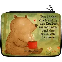 Mr. & Mrs. Panda Federtasche Bär Morgenkaffee Design - Weiß - Geschenk, Hochzeitstag, Jahrestag, Freundin, Freund, für Frauen, Valentinstag, Federmappe, Mäppchen, Etui