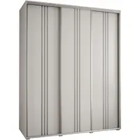 MEBLE KRYSPOL Davos 6 Schrank, drei Türen - 235,2x200x60 cm - Weiß Weiß Silber