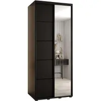 MEBLE KRYSPOL Davos 5 Schrank, zwei Türen - 235,2x110x60 cm - Schwarz Schwarz Schwarz