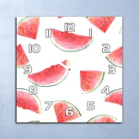 Coloray Deko Glasuhr Wanduhr 30x30 Wassermelone Quarz Küchenuhr Bürouhr