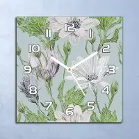 Coloray Deko Glasuhr Wanduhr 30x30 Gänseblümchen Quarz Küchenuhr Bürouhr