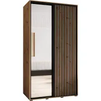 MEBLE KRYSPOL Sapporo 2 Schrank mit 2 Schiebetüren - 205,2x130x60 cm - Artisan Schwarz Artisan