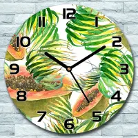Coloray Wanduhr aus Glas Rund fi 30 Tropische Exotisches Quarz Deko Schlafzimmer Büro