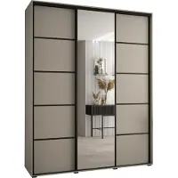 MEBLE KRYSPOL Kryspol Dakota 5 Schrank, drei Türen - 235,2x200x60cm - Kaschmir Schwarz