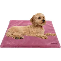 DOTTY Fellmatte für Hunde, waschbar & rutschfest – Hundematte für Auto, Hundebox, Sofa – Reisebett für kleine & große Hunde - Rosa weiches Kuschelfell