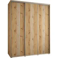 MEBLE KRYSPOL Davos 6 Schrank, drei Türen - 235,2x200x60 cm - Artisan Artisan Silber