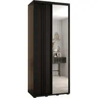 MEBLE KRYSPOL Davos 7 Schrank, zwei Türen - 235,2x100x45 cm - Schwarz Schwarz Schwarz