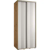 MEBLE KRYSPOL Davos 6 Schrank, zwei Türen - 235,2x110x60 cm - Artisan Weiß Silber