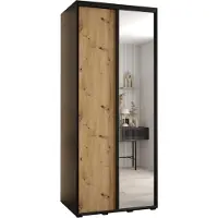 MEBLE KRYSPOL Davos 3 Schrank, zwei Türen - 235,2x100x60 cm - Schwarz Artisan Schwarz