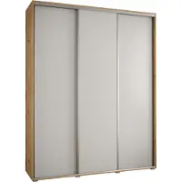 MEBLE KRYSPOL Cannes 1 Schrank mit 3 Schiebetüren - 205,2x190x45 cm - Artisan Weiß Silber