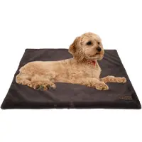 DOTTY Fellmatte für Hunde, waschbar & rutschfest – Hundematte für Auto, Hundebox, Sofa – Reisebett für kleine & große Hunde - Braun weiches Kuschelfell