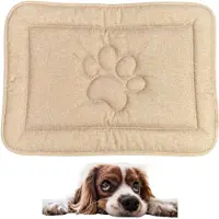 DOTTY Hundematte mit Pfotenmotiv – Beige – Größe S (60×45 cm) – waschbares, wasserdichtes Hundebett für kleine Hunde – rutschfest und pflegeleicht