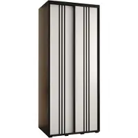 MEBLE KRYSPOL Davos 6 Schrank, zwei Türen - 235,2x100x60 cm - Schwarz Weiß Schwarz