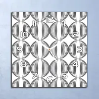 Coloray Deko Glasuhr Wanduhr 30x30 Retro Kreise Quarz Küchenuhr Bürouhr