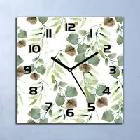 Coloray Wanduhr Echt-Glas-Küchenuhr Herbstblätter Quarz Lautlos 30x30 Deko Bilder