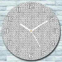Coloray Wanduhr aus Glas Rund fi 30 Fischgrätenmuster Quarz Deko Schlafzimmer Büro