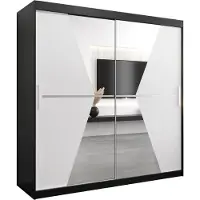 MEBLE KRYSPOL Kleiderschrank, Schiebetürenschrank Schlafzimmer, Schrank mit Spiegel MAROKO 200 cm