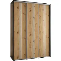 MEBLE KRYSPOL Davos 6 Schrank, drei Türen - 235,2x170x45 cm - Schwarz Artisan Silber