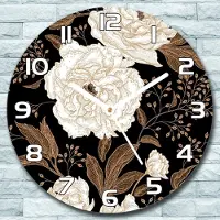 Coloray Wanduhr aus Glas Rund fi 30 Rosenbeet braun Quarz Deko Schlafzimmer Büro