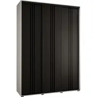 MEBLE KRYSPOL Davos 6 Schrank, drei Türen - 235,2x180x45 cm - Weiß Schwarz Schwarz