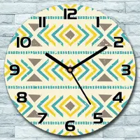 Coloray Wanduhr aus Glas Rund fi 30 Boho Motiv Quarz Deko Schlafzimmer Büro