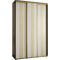 MEBLE KRYSPOL Davos 6 Schrank, drei Türen - 235,2x150x45 cm - Schwarz Weiß Gold